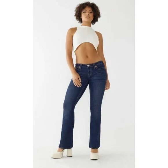 True Religion Joey Big T Stitch Flare Jeans 28" - Picture 1 of 5